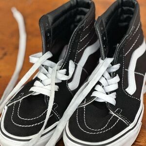Vans Kids Black and White High-Top Sneakers